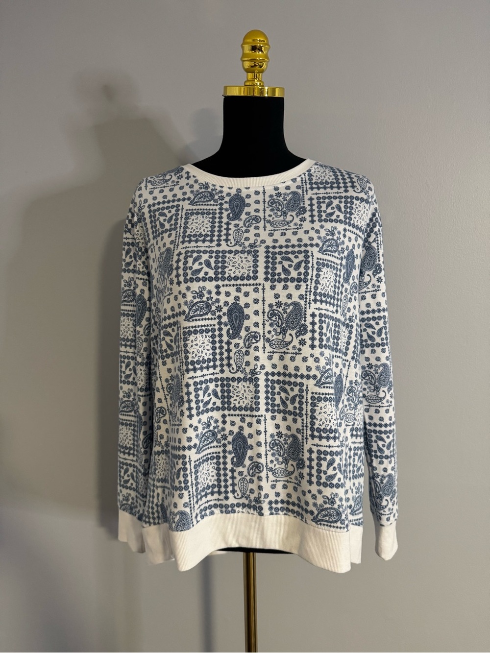 Jane & Delancey by Anthropologie Crewneck Patchwork Sweatshirt Size Medium